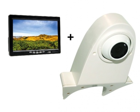 Kit universal camera marsarier ALB si monitor pentru camper