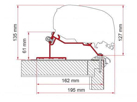 Adaptor universal pentru Fiamma F80 pentru rulote
