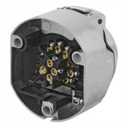 13-pin socket for caravans or trailers, metal, 12V - Img 3