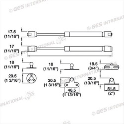 17.5cm gas hinge for caravan and motorhome furniture - Img 2