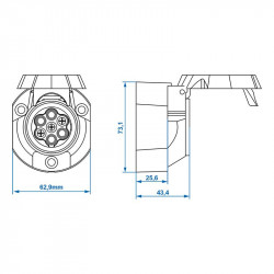 7 +1 pins socket for ABS trailers or caravans, 12V - Img 7
