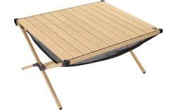 Aluminium folding table with rolling table top 89 x 70 cm, bamboo colour - Img 2