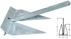 Ancora G.B. din otel galvanizat, 5 kg
