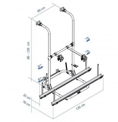Bike carrier "Thule Sport G2" for caravans or motorhomes, 80 - 150 cm high - Img 2