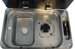 Built-in stove / sink FL1323 with 1 burner and glass lid, sink on RIGHT HAND SIDE - Img 5