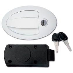 Complete oval lock for garage door for motorhomes, 160 x 100 mm