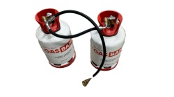 Complete set 2 pcs refillable LPG tank, light steel with multivalve and light weight - Img 2