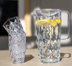 Decanter set with lid and 4 glasses - Img 3