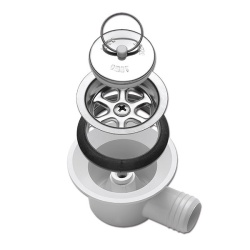 DOMETIC 90 degree drain for washbasin, 40 mm empty diameter, 25 mm hose