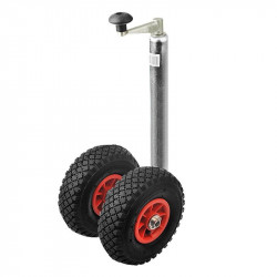 Double support / manoeuvring wheel, 48 mm tube, tyre with tube, load 300 kg