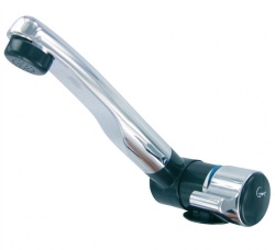 Hot/cold water coil "London", mounting hole diameter ∅ 24mm, SILVER WITH BLACK