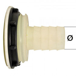Inlet/outlet pipe for water tanks Ø 40 mm with gasket and nut 2"