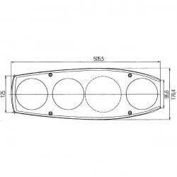 Lampa stop Caraluna 2 Plus pentru autorulote, 505,5 mm x 176,4 mm - Img 3