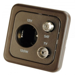Multifunctional socket with frame included, brown