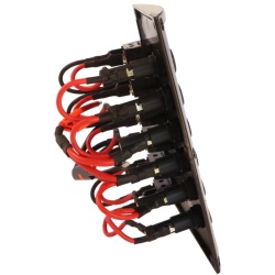 Panel with 6 rocker switches with fuses included, marine standard - Img 4