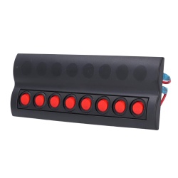 Panel with 8 LED lighting switches and automatic fuses, marine standard - Img 6