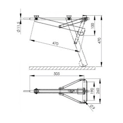 Picior de calare (stabilizator) "AL-KO Compact 800S", 800 kg / buc, deschidere 47 cm - Img 2