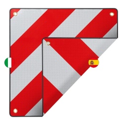 Reflective gauge sign for Spain and Italy