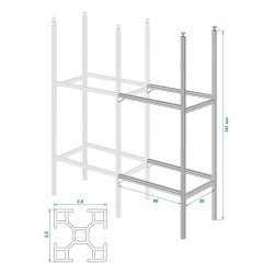 Set de extensie pentru rafturile din aluminiu - Img 6