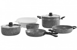 Set oale aluminiu "Stone Rock" pentru camping, 10 piese cu tratament antiaderent