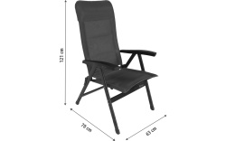 Set scaun pliant Berger Genova 3D Mesh cu suport pentru picioare, antracit - Img 4