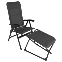 Set scaun pliant Berger Genova 3D Mesh cu suport pentru picioare, antracit