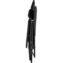 Sezlong pliant CampTime Bari, design compact cu 6 pozitii, NEGRU - Img 4