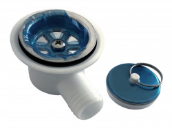 Siphon siphon drain, 20 mm 90 degree hole diameter with metal plug, outlet ∅ 20 mm - Img 3