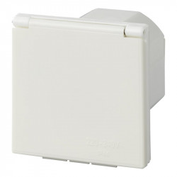 Square outdoor socket outlet for caravans / motorhomes with CEE plug and hinged cover, IP44, 16A - Img 2
