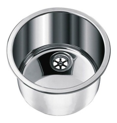 Stainless steel round built-in sink, diameter 33 cm x H18 cm, Carbest
