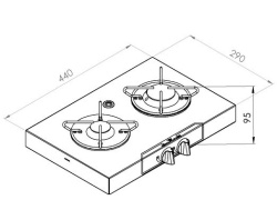 Stove for fitted in caravans, 2 mesh, horizontal - Img 2