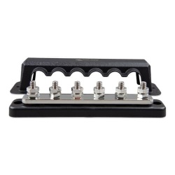 Victron busbar 250A / 70V, 6 connections with protective cover