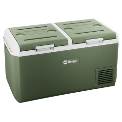 75-litre car fridge, with compressor and cooling/freezing function, 12/24/230V, dual-zone (two compartments)