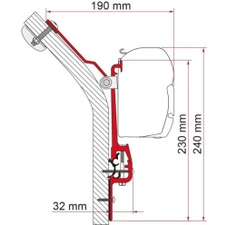 Adaptor pentru Fiamma F45 rulota Hymer Eriba Touring