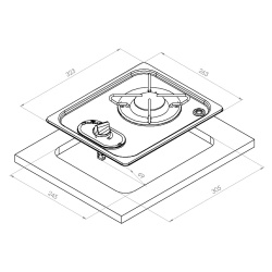 Built-in single-burner stainless steel hob, 30 mbar - Img 3