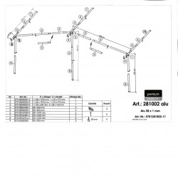 Cadru cort complet aluminiu universal pentru cort rulote, cu sistem "Power Grip" - Img 3