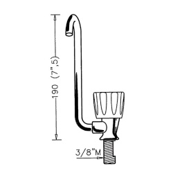 Cold water tap with hole diameter ∅ 17 mm , pipe on right side - Img 3
