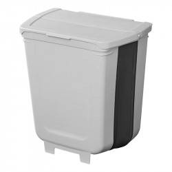 Collapsible waste bin 8l for caravans or motorhomes with lid and fastening system