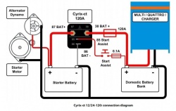Combination relay Victron Cyrix-ct 12/24 V 120A for managing 2 batteries - Img 2