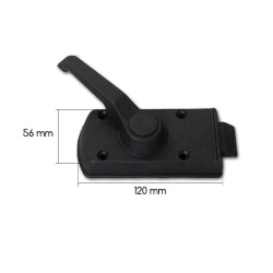 Complete lock 1033 octagon lock for caravan doors, BLACK - Img 2