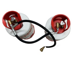 Complete set 2 pcs refillable LPG tank, light steel with multivalve and light weight - Img 3