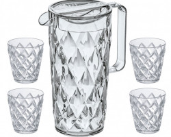 Decanter set with lid and 4 glasses