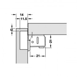 Hinge with short arm for doors with thin top (minimum thickness 14 mm) - Img 3