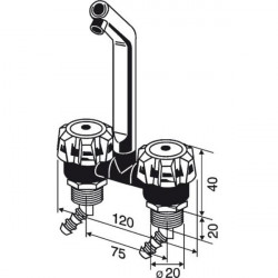 Hot/cold water coil Reich "Deluxe", mounting hole diameter ø 20 mm - Img 2