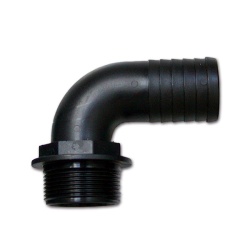 L-shaped connector for water tanks, Ø 10 mm with a 3/8" thread