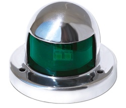 LED navigation light 112,5 degrees, steel body, horizontal mounting, GREEN