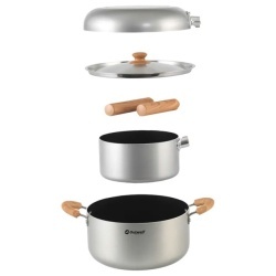Outwell Feast Ceramic L cookware set, comprising a 5-litre pot, a 2-litre saucepan and a 24 cm frying pan, induction-compatible - Img 2