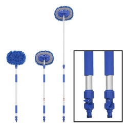 Perie de spalat telescopică 0,95 - 1,65 m cu cap de spalare tip "chenille", ALBASTRU - Img 3