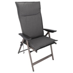 Pernă Berger pentru scaun de grădină și camping, gri, 124 x 50 cm