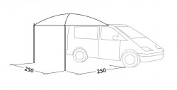 Pre-tensioned minibus awning, "Flex" van, rain resistant, 250 x 250 cm - Img 10